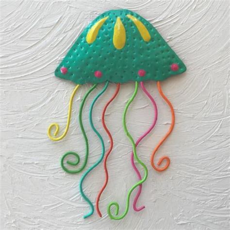 Teal Metal Jellyfish Wall Decor – Caribbean Rays