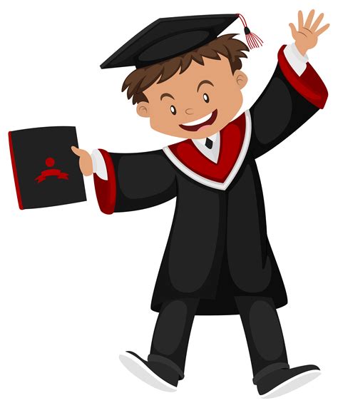 Man in black graduation gown with cap 614389 Vector Art at Vecteezy