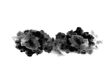 Premium Photo | Black smoke clouds over white