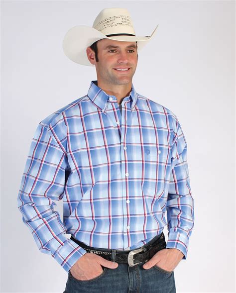 George Strait Collection By Wrangler Men's "Dallas" Plaid Shirt - www ...