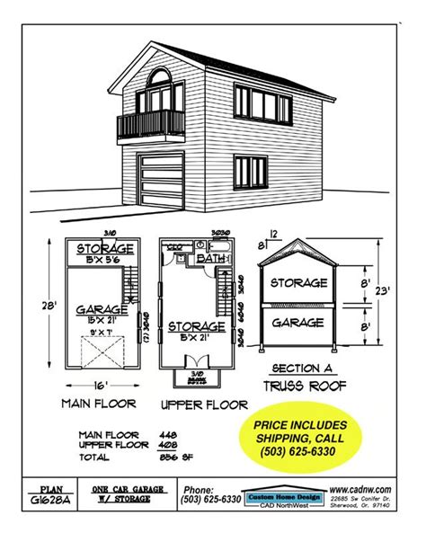 Simple...but with balcony. | Garage plans with loft, Garage plans, Garage apartments