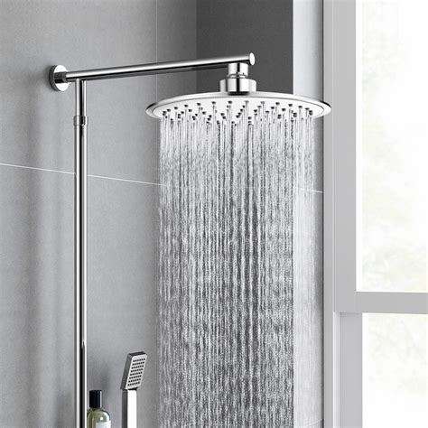 Stoneway 8" Rainfall Shower Head High Pressure Large ABS Polish Chrome ...