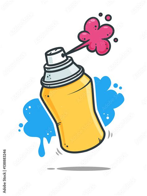 Graffiti spray can vector cartoon illustration Stock Vector | Adobe Stock