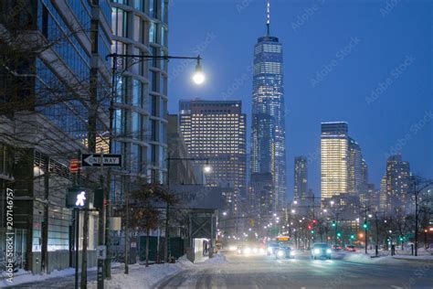 World Trade Center at Night Stock Photo | Adobe Stock