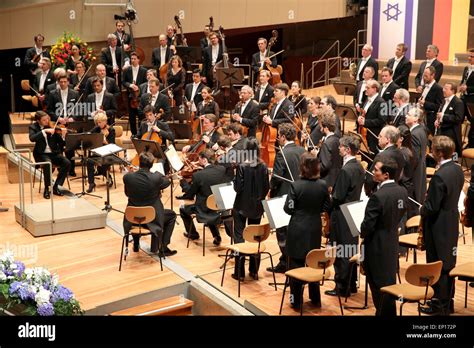 The Berlin Philharmonic Orchestra plays part in a ceremony to mark the 50th anniversary of ...