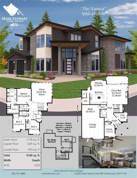 The Natural | Northwest Modern House Plan by Mark Stewart | Modern ...