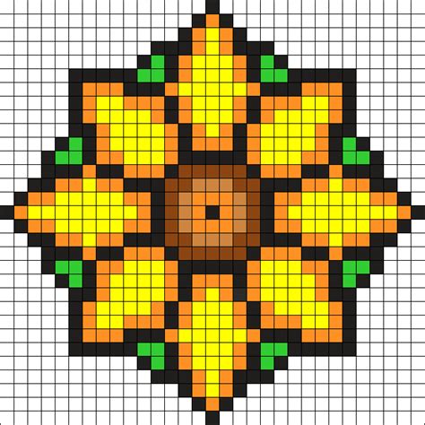 Flower Perler Bead Pattern | Bead Sprites | Misc Fuse Bead Patterns