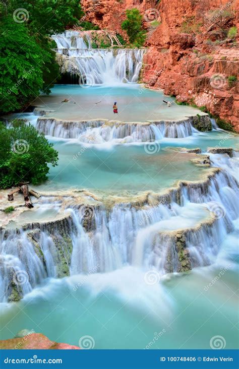 Beaver Falls, Supai, Arizona USA Stock Photo - Image of destinations ...