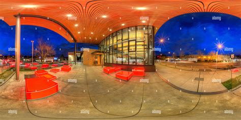 360° view of Bright Lights, Blue Hour, Newcastle Library, Newcastle, WA - Alamy