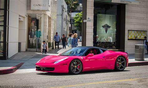 Photo Hot Girl Driving Hot Pink Ferrari 458 11739 | Hot Sex Picture