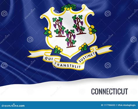 U.S. State Connecticut Flag. Stock Illustration - Illustration of ...