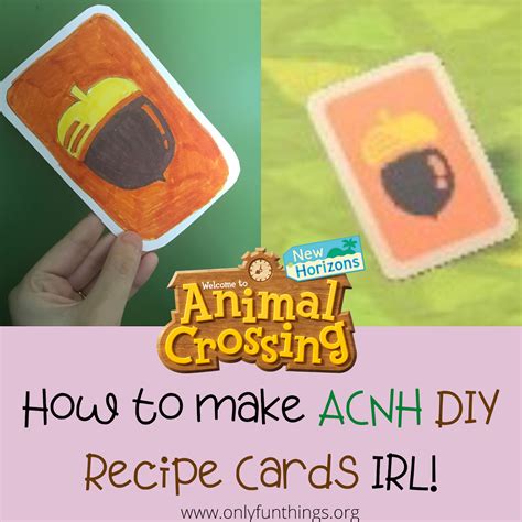 How to Make Animal Crossing New Horizons DIY Recipe Cards IRL!