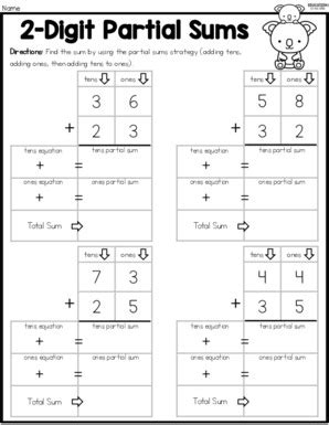 Partial Sums Worksheets