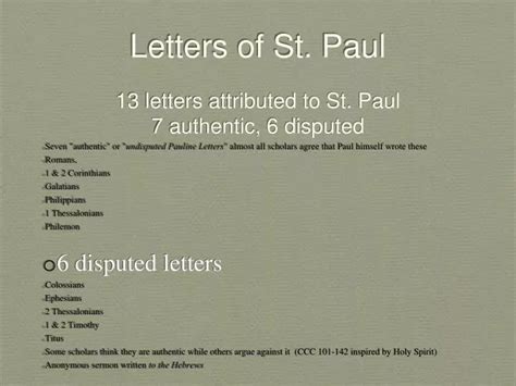 PPT - Letters of St. Paul PowerPoint Presentation, free download - ID:1279862