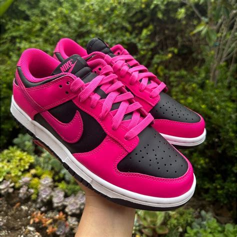 Nike Dunk Low Womans fierce pink and black shoes sneakers Barbie ...