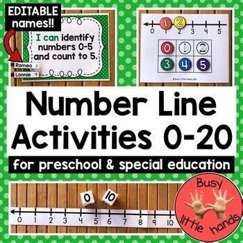 Number Line Activities for Preschool, Kindergarten & Special Education