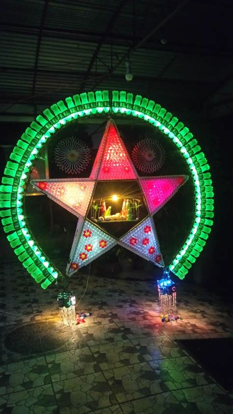 Diy Parol Recycled, Parol Recycled Materials, Parol Diy, Recycled Bottle Crafts, Diy Christmas ...