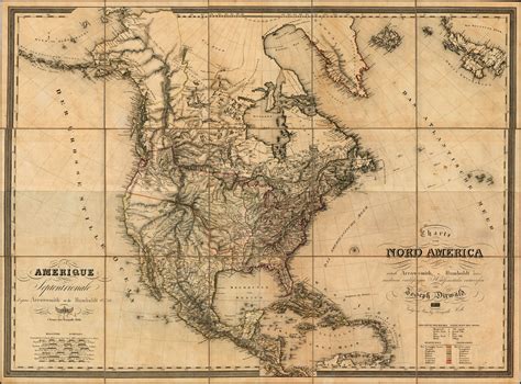 Early Explorers, North America Map, Drawn Map, Humboldt, Mountain Range, Rocky Mountains, Alaska ...