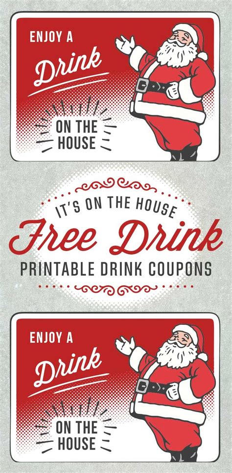 Santa Holiday Drink Ticket Template - Free Printables Online