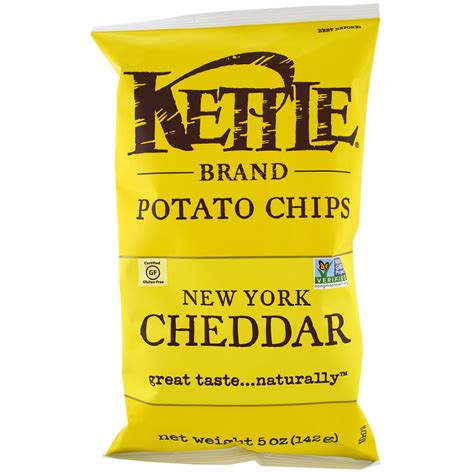 Kettle Foods, Potato Chips, New York Cheddar, 5 oz (142 g) - iHerb