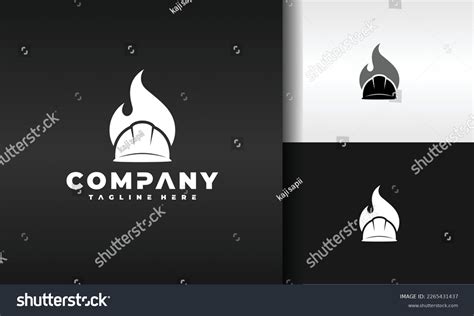 Fire Construction Helmet Logo Design Stock Vector (Royalty Free ...