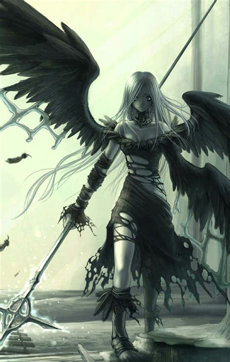 Black Angel | Anime fallen angel, Fallen angel, Anime art