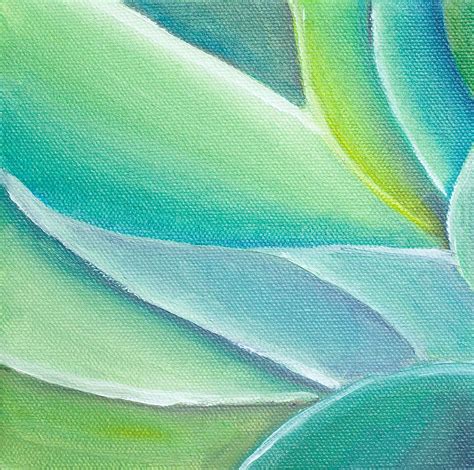 Abstract Leaves 02 Original Oil Painting 5x5 Green Painting Leaf ...