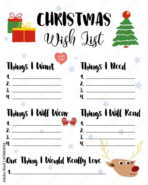 Clipart Christmas Wish List