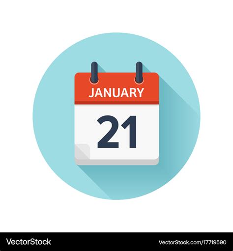 January 21 flat daily calendar icon date Vector Image