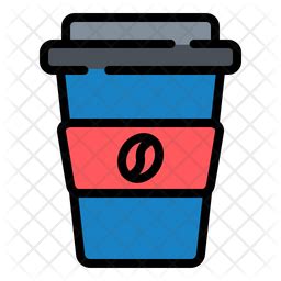 Coffee cups Icon - Download in Colored Outline Style