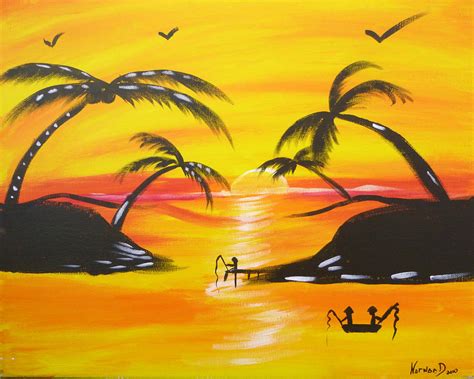 Sunset Paradise Painting by Jonquel Norwood - Fine Art America