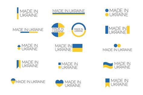 Premium Vector | Made in ukraine set logo. vector illustration