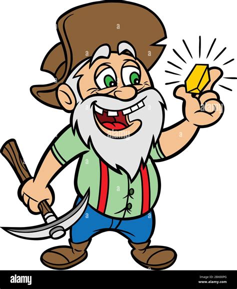 Gold Miner - A cartoon illustration of a Gold Miner Mascot Stock Vector ...