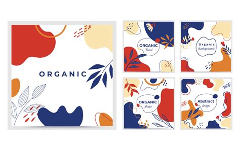 Organic shape collection. Minimal cover and background. Social media post and template with ...