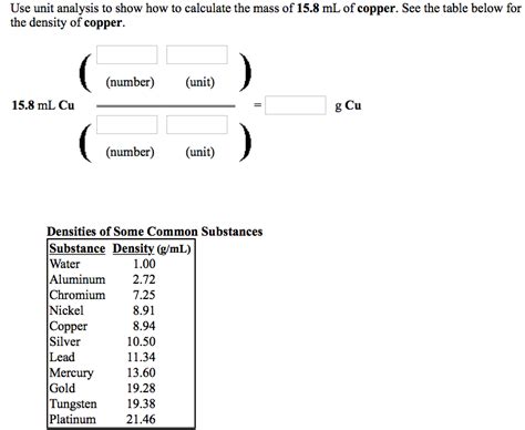 Solved Use unit analysis to show how to calculate the mass | Chegg.com