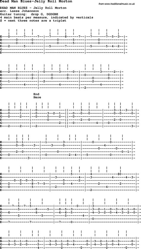 Blues Guitar lesson for Dead Man Blues-Jelly Roll Morton, with Chords ...