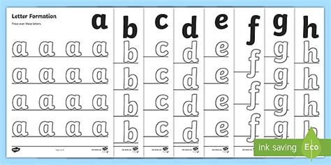 Alphabet Letter Formation Printable - A-Z Worksheets - KS1