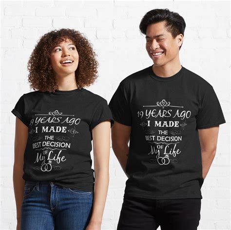 "Funny 19th Wedding Anniversary Shirts For Couples. Funny Wedding ...