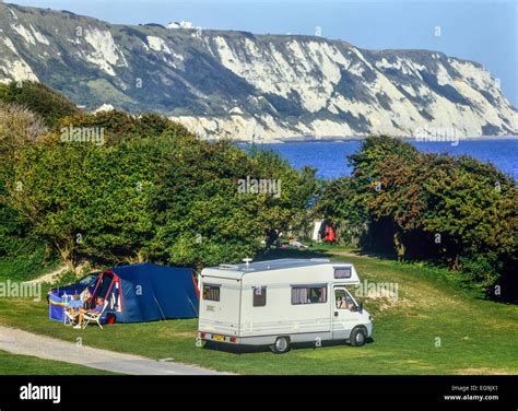 Camping and Caravan park near Dover. White cliffs. Kent. UK Stock Photo - Alamy