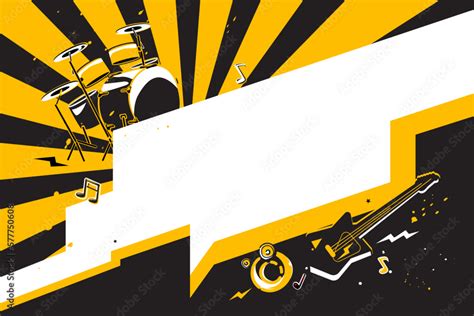 Vector illustration of rock music background design template for music ...