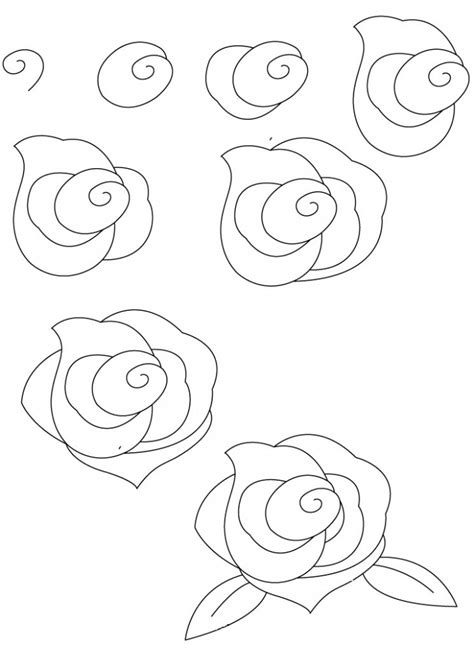 How To Draw An Open Rose Step By Step - If you want this tutorial all in one picture ...