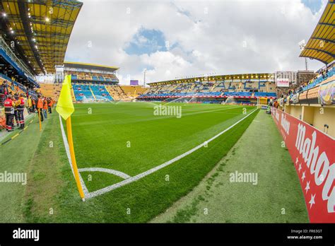 VILLARREAL, SPAIN - MAR 20: Fisheye view of the El Madrigal, stadium of the Villarreal Club of ...