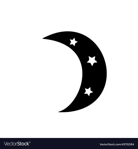 Crescent star symbol flat icon image Royalty Free Vector