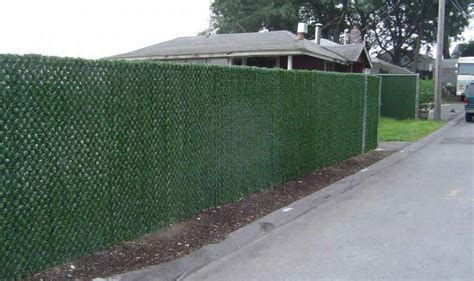 Chain Link Fence Hedge Slats Create Unique Natural Look