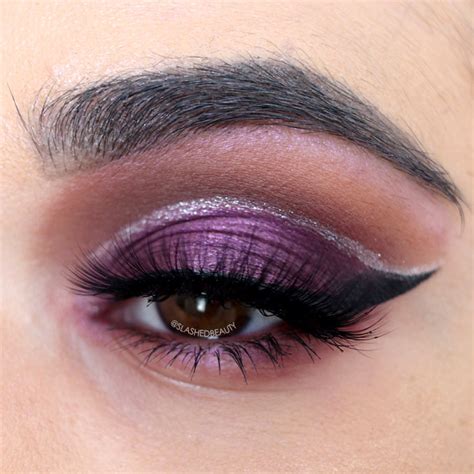 Purple Glitter Cut Crease Makeup Tutorial for New Years | Slashed Beauty