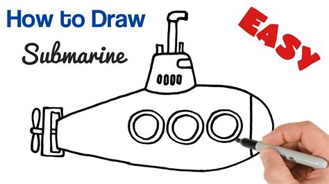 Printable Submarine Drawing