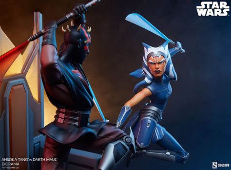 Ahsoka Tano vs Darth Maul Diorama | Figures.com