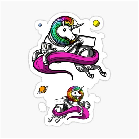 "Unicorns Space Astronauts" Sticker by underheaven | Redbubble