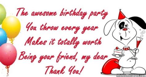 Thank you messages for birthday party: Thank you notes for a birthday party – WishesMessages.com