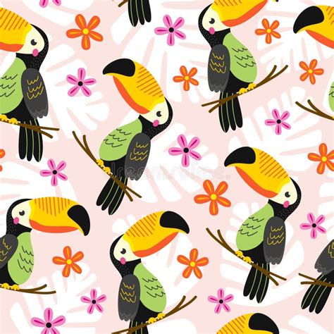 Seamless Pattern with Toucan Stock Vector - Illustration of element, garden: 115641050